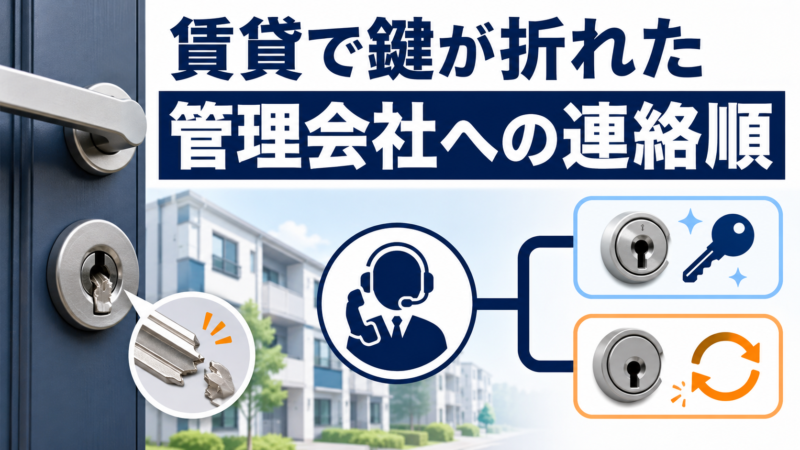 群馬県の賃貸住宅で鍵が折れたとき｜管理会社への連絡と交換の判断