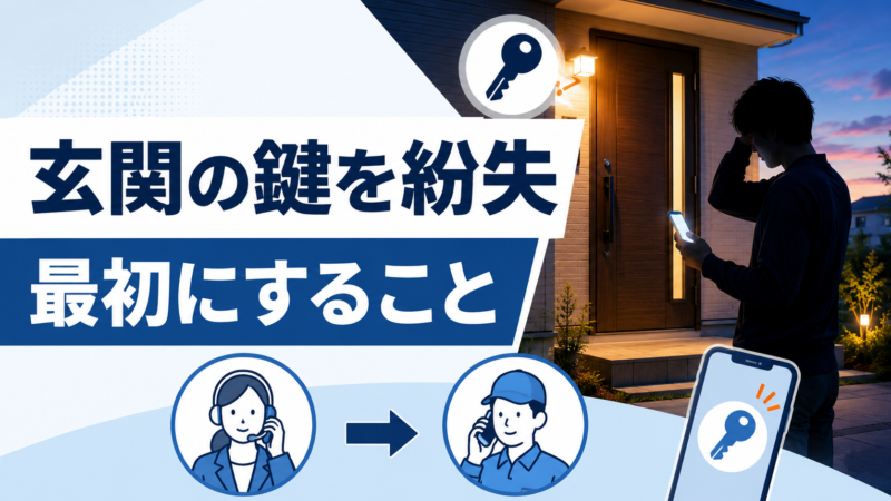 前橋市で玄関の鍵を紛失したら?鍵開け・鍵交換の判断と連絡手順 1