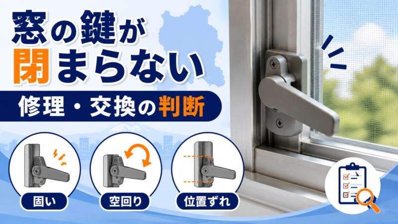 高崎市で窓の鍵が閉まらないとき｜クレセント錠の故障と修理・交換の判断